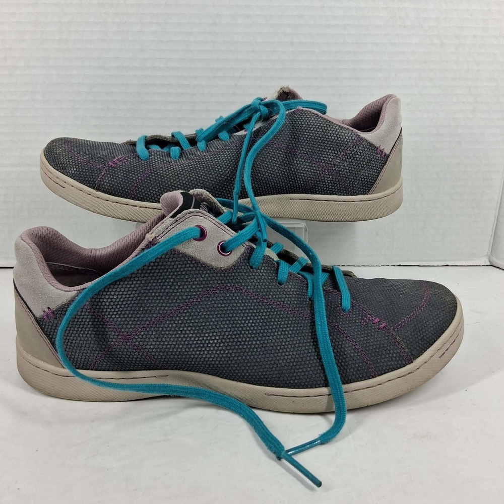 Ahnu Karma Latitude Womens 9 Grey Teal Sneakers AF2560GOAT Lace Up Low Top